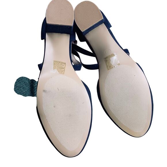 Journee Collection Foster Navy Faux Suede Block Heel Sandal Pump- Size 9 NWOT - Picture 6 of 10